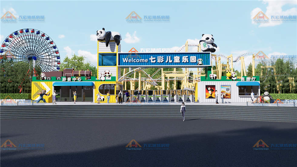 景區(qū)游園集裝箱地標建筑 集裝箱精神堡壘